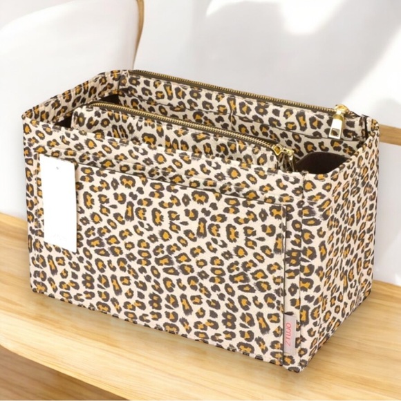 Handbags - Upgraded Satin Leopard ~ Organizer/Shaper/Protector w/ Cupholder! Size: LARGE